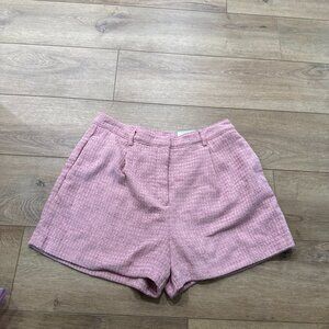 NWT Ryegrass Women’s Zephyr Pink Tweed Dress Shorts Metallic Sz 10
